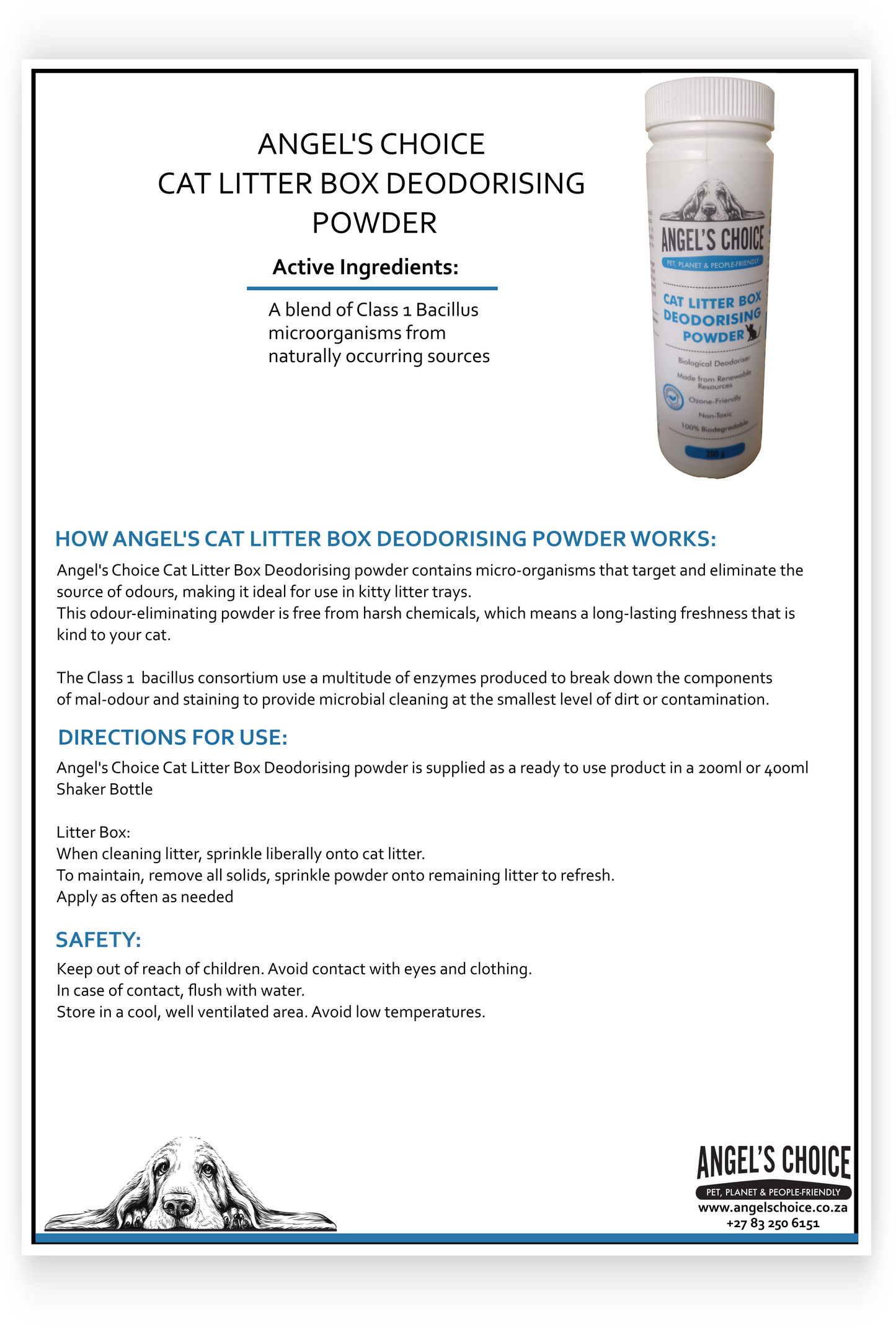 Angel's Choice Cat Litter Powder - 200g & 400g