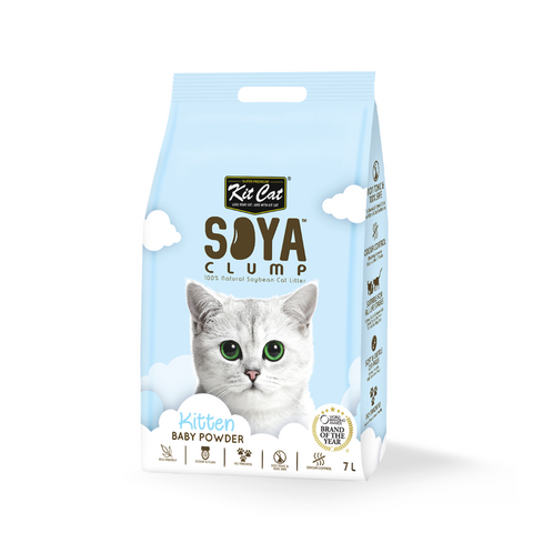 Kit Cat Kitten Soya Clump Cat Litter - Baby Powder
