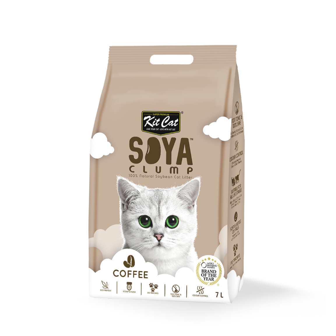 Kit Cat Soya Clump Cat Litter - Coffee