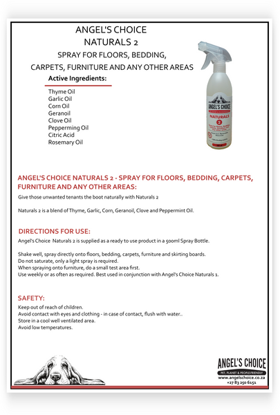 Angel's Choice Naturals 2 (Previously Environment Spray for Fleas) - 500ml